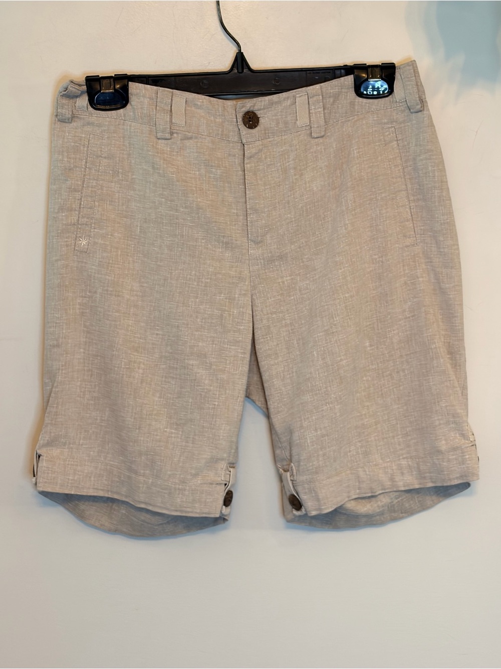 Boutique Hemp Blend Coastal Resort Shorts Neutral Oatmeal Quiet Luxury - Picture 2 of 8